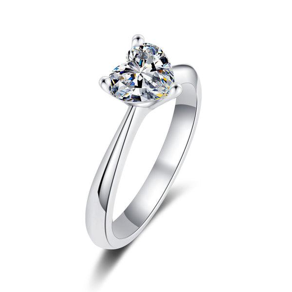 KGold Moissanite Fat Heart Cut Solitaire Ring 金莫桑石肥心型戒指