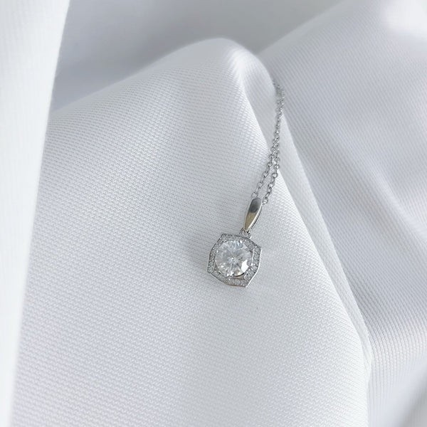 1CT MOISSANITE SILVER NECKLACE(JNM046)
