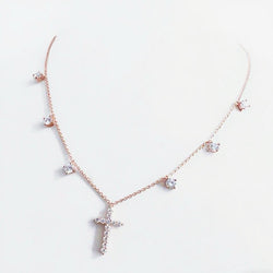 CROSS ADN SIX STONES Necklace (JN056)