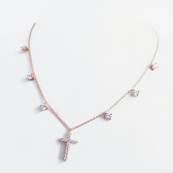 CROSS ADN SIX STONES Necklace (JN056)
