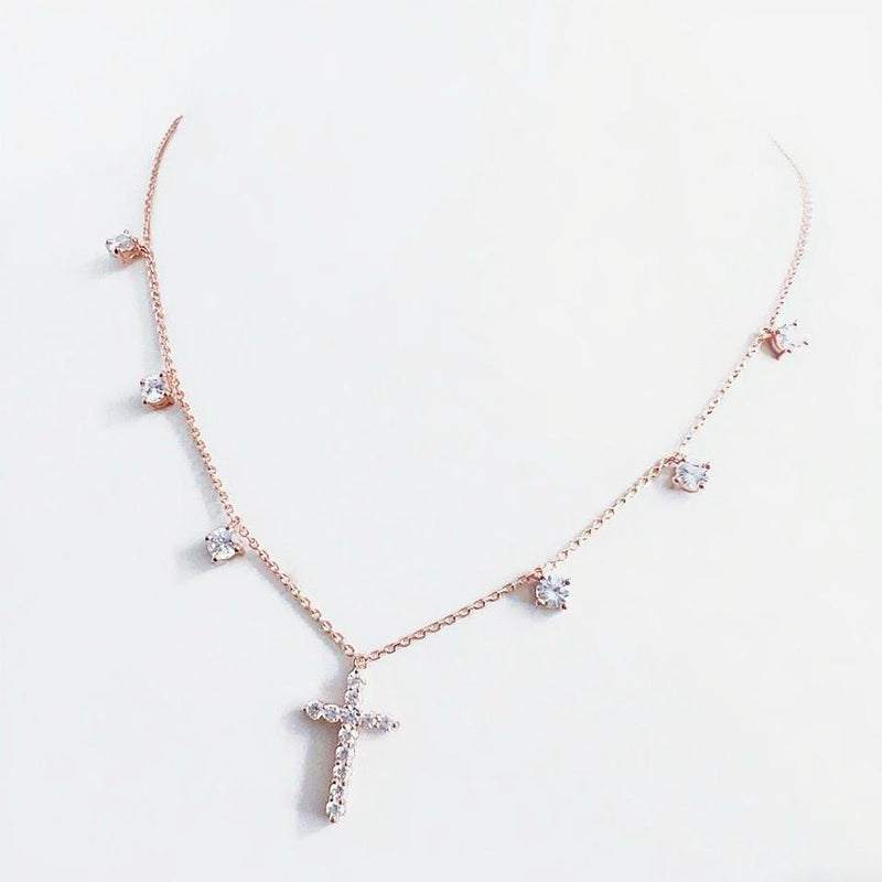 CROSS ADN SIX STONES Necklace (JN056)