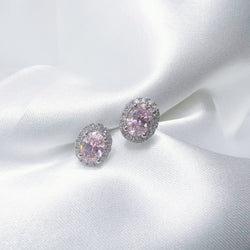 1CT OVAL HALO EARINGS (JE048)