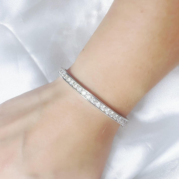 MOISSANITE SILVER BANGLE(JBGM012)