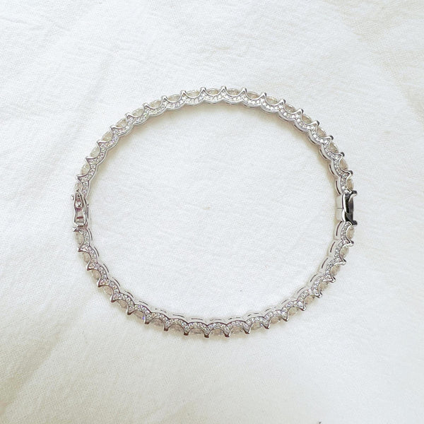 MOISSANITE SILVER BANGLE(JBGM013)