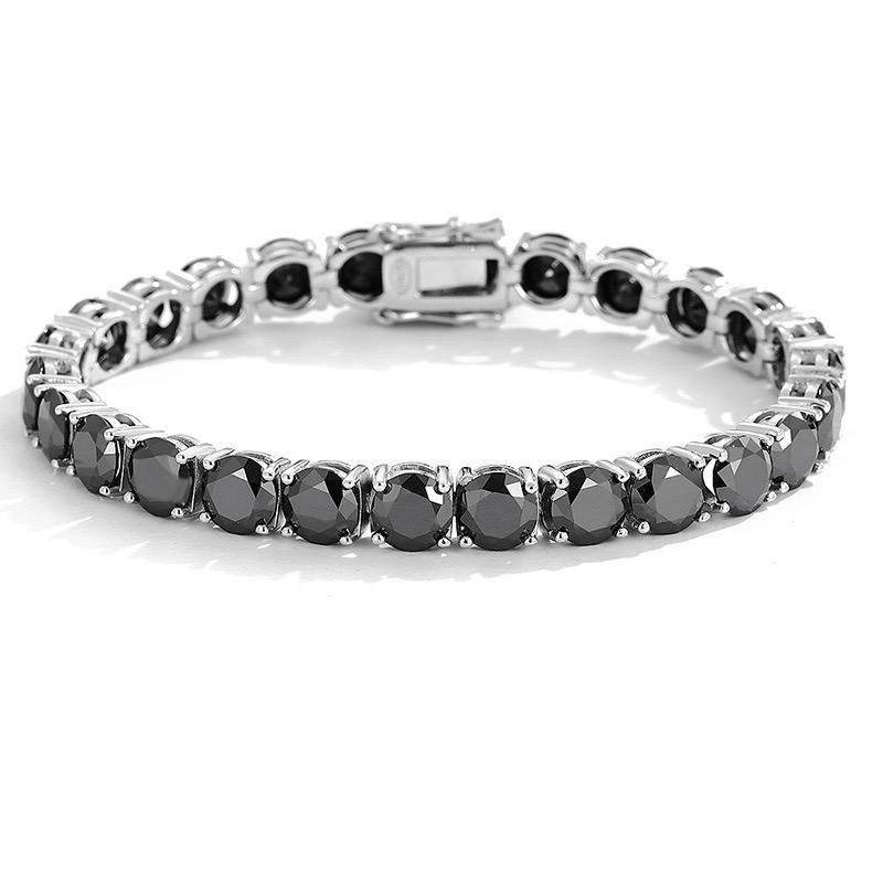 3.0MM BLACK MOISSANITE SILVER BRACELETS(JBM030)