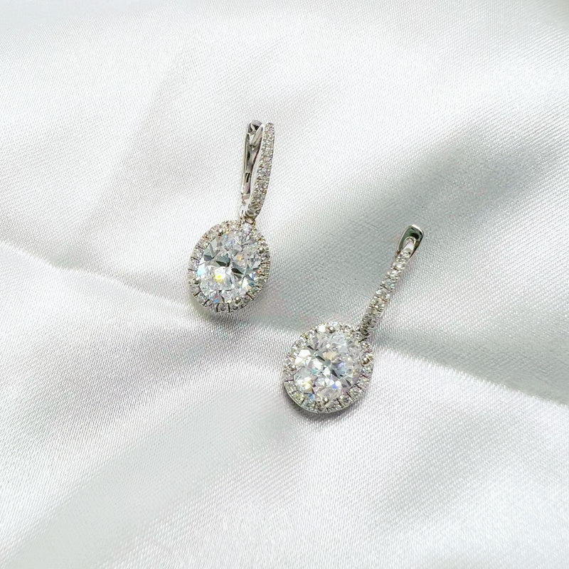 2CT OVAL Halo Setting Earrings (JE053)