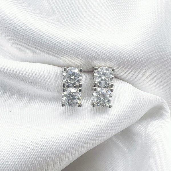 SILVER Moissanite Earrings (JEM060)