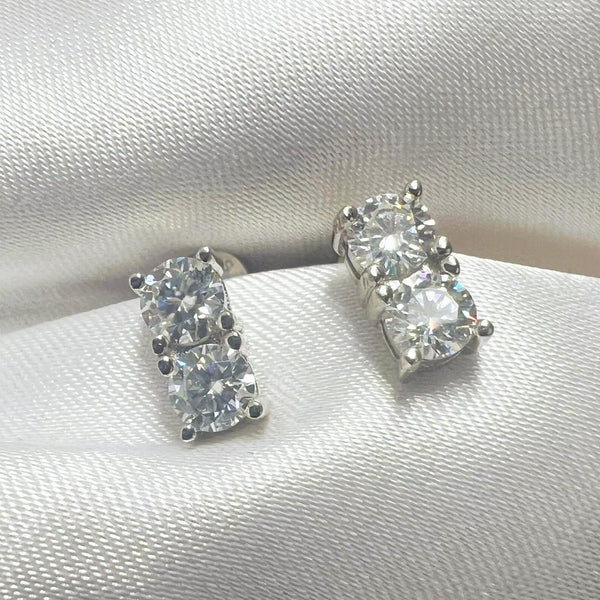 SILVER Moissanite Earrings (JEM060)