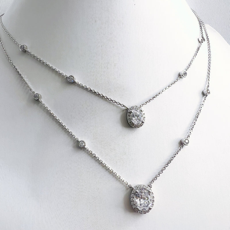 OVAL HALO Necklace (JN054)