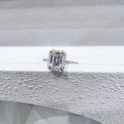 2CT Emerald halo pave ring  2ka 光環雷恩石戒指 (JR107)