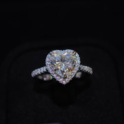 HEART HALO  PAVE MOISSANITE SILVER (JRM130)