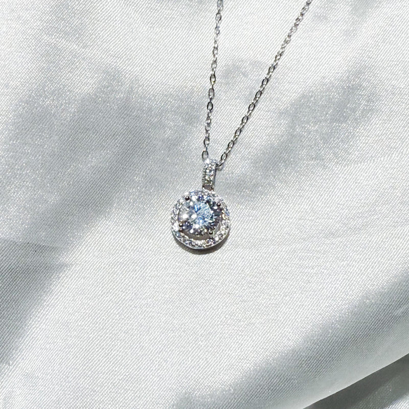2CT MOISSANITE SILVER NECKLACE(JNM058)