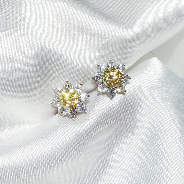 Moissanite Earrings (JEM054) YELLOW
