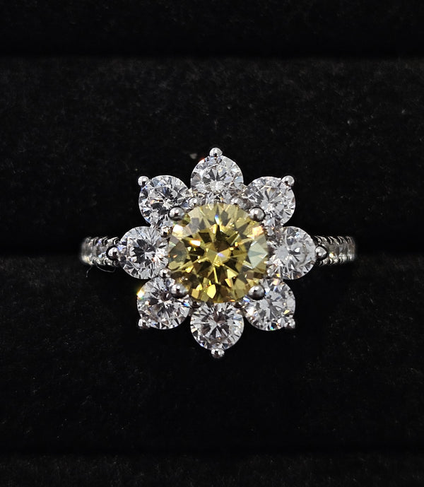 1CT Yellow Moissanite Ring(JRM050)