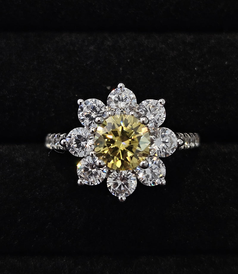 1CT Yellow Moissanite Ring(JRM050)