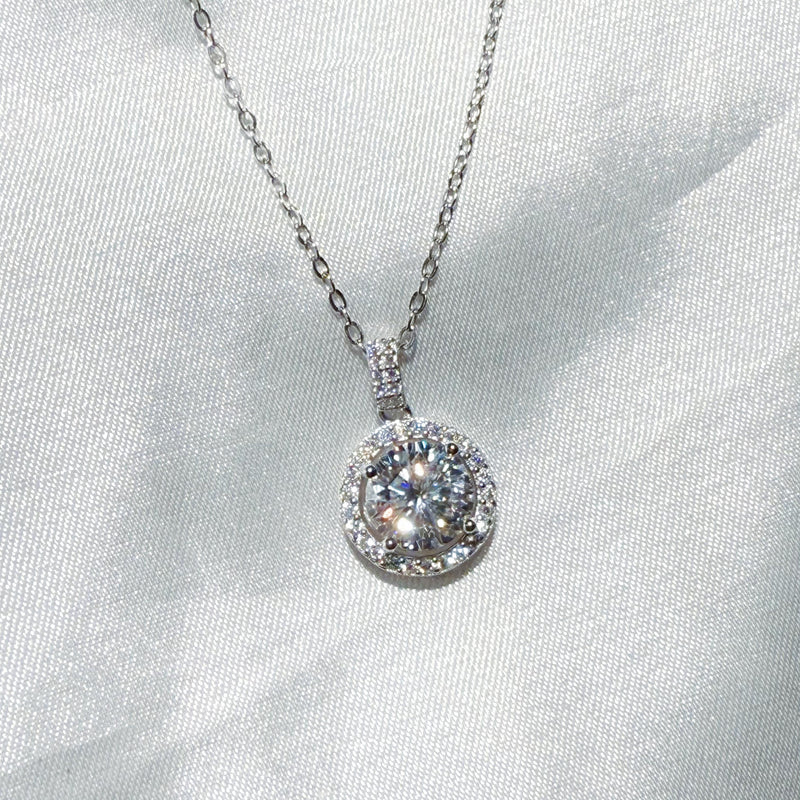 2CT MOISSANITE SILVER NECKLACE(JNM058)