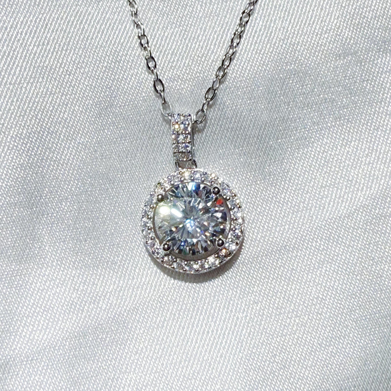 2CT MOISSANITE SILVER NECKLACE(JNM058)