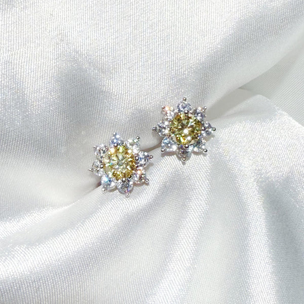 Moissanite Earrings (JEM054) YELLOW
