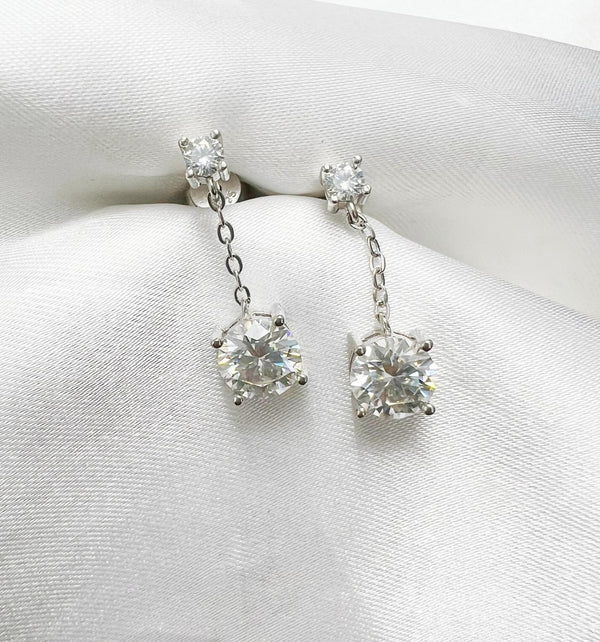 MOISSANITE SILVER EARRINGS(JEM055)