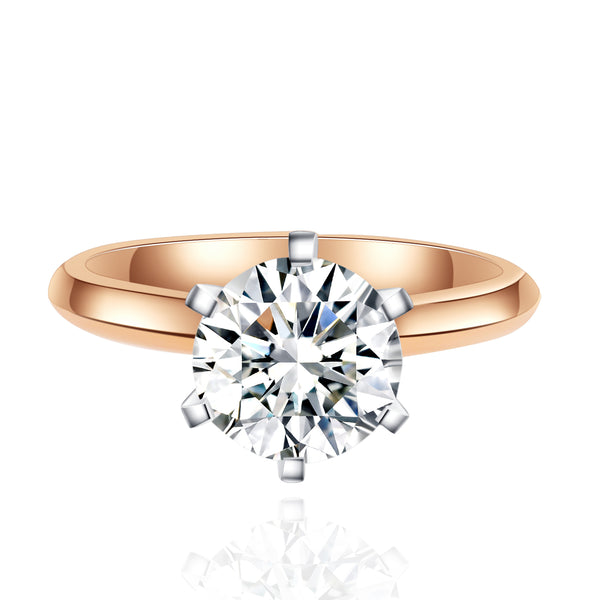 KGold Moissanite Diana Classic 6 Claws Solitaire Ring K金莫桑石經典六爪戒指 (KMR020)