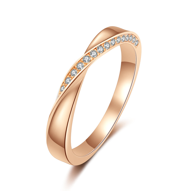 10K Rose Gold Infinity Pave Ring 10K金Infinity碎鑽戒指 (10KR011)