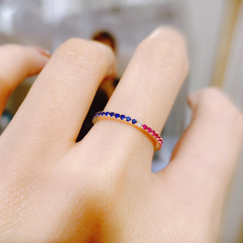 1.3mm Two Colour Full Round Ring 全圈雙色彩鑽戒指 (JR083)