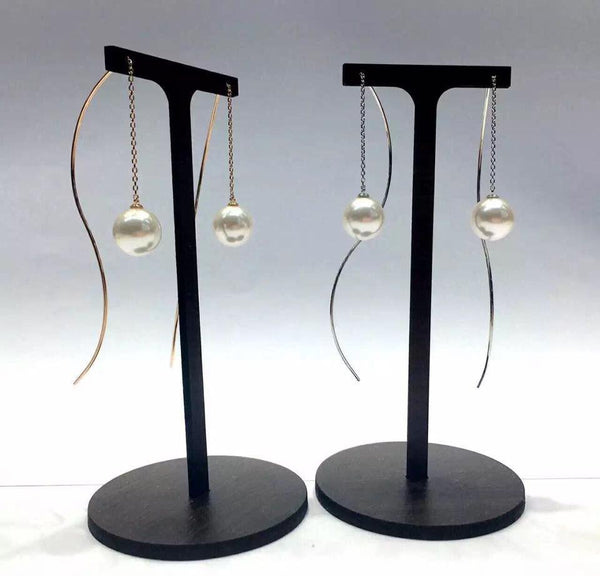 Swarovski Pearl Earrings 珍珠曲線長耳環 (SWPE008)