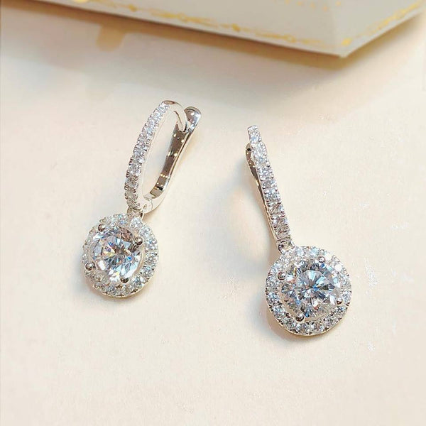 Sleeper Halo Setting Earrings (JE015)