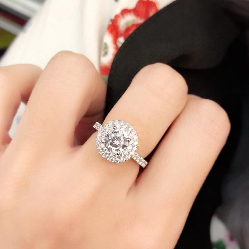 Double Halo Setting Solitaire Ring 雙光環戒指 (JR030)