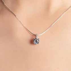 Pave Silver Jewelry Necklace  1.5卡碎鑽吊墜頸鏈 (JN013)
