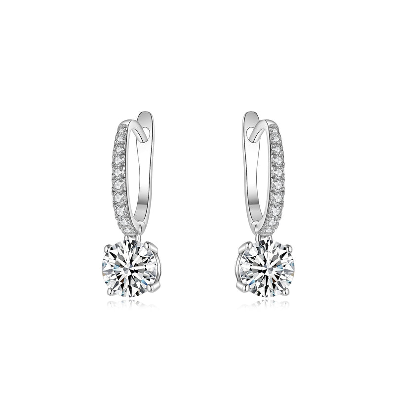 Classic Pave Round Cut 4 Claws Earrings (JE003)