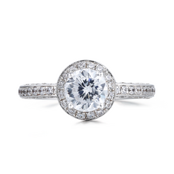 Halo Setting Invisible Solitaire Ring 包邊光環碎鑽戒指 (JR033)