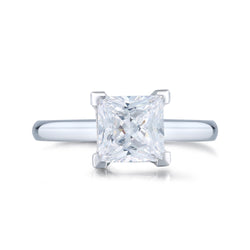 KGold Moissanite Princess Cut Ring K金莫桑石公主方戒指 (KRM054)