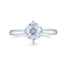 KGold Moissanite T10 Classic 4 Claws Ring K金莫桑石四爪T10戒指 (KMR018)
