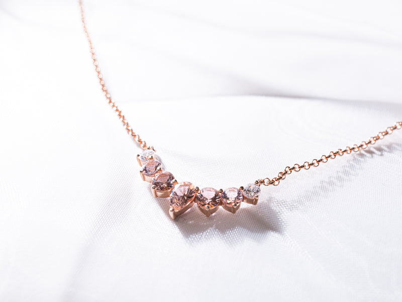 Pink Pear Necklace (WN097)