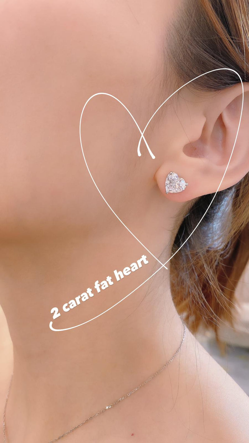 Lovely Fat Heart Cut Earrings (JE023)